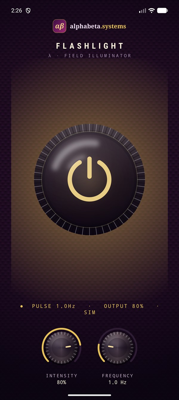Flashlight strobe frequency control